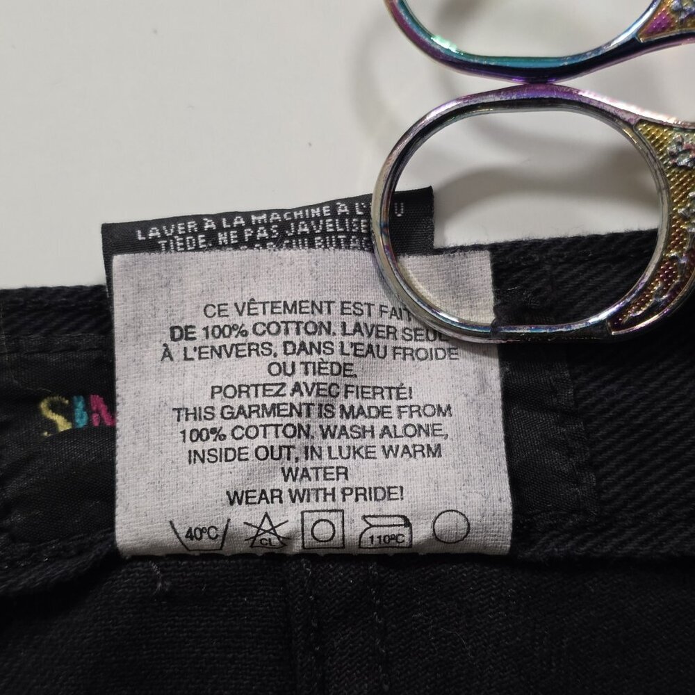 Simon Chang Jeans Women 14 Black High Rise Cotton Denim Canada Made Straight Leg - Picture 13 of 16